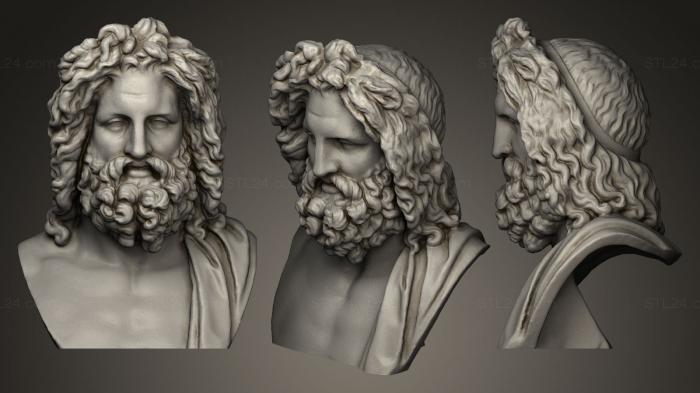 Бюсты и головы античные и исторические (Зевс из Отриколи, BUSTA_0185) 3D модель для ЧПУ станка
